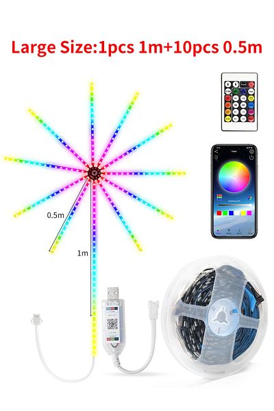 Choice dearm color Fireworks LED String Lights USB 5V RGBIC Strip Lights for Festival Wedding Christmas Par