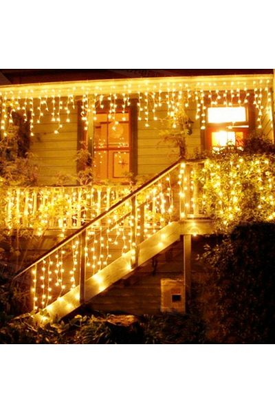 Choice 4X0.6M 96Leds 220V EU plug Warm white 4M 96Leds 220V Christmas Garland LED Curtain Icicle String Lig