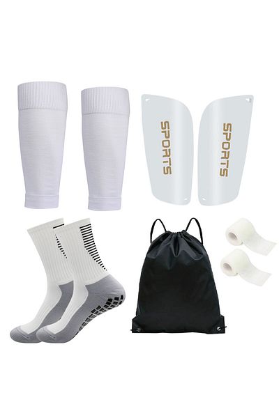 Choice 5-04set-White 5PCS Set Teenagers Football Bag Soccer Socks Grip Men Sport Socks Soccer Leg Cover Sh