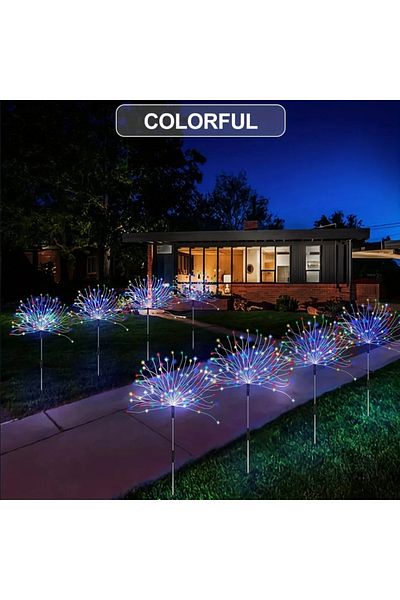 Choice 8mode 90led 90led 8 Mode Firework Lamp Solar Powered Outdoor Grass Globe Dandelion Fireworks Lamp fo