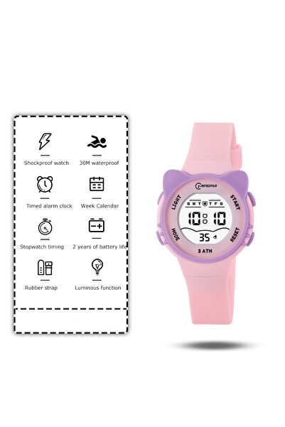 Choice Pink UTHAI C16 Girls And Boys Cute Meow Star Watches Kids Children's Junior High School Waterproof A