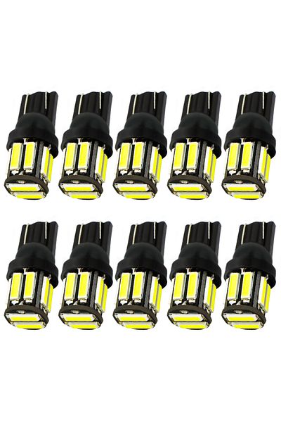 Choice 10pcs 2/4/10X T10 COB 10Led 7020 Auto Night LED 194 168 Wedge Replacement Reverse Instrument Panel L