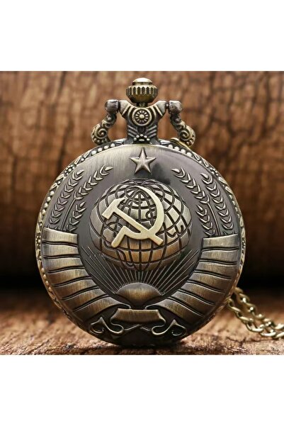 Choice ساعة جيب كوارتز برونزية عتيقة من طراز مطرقة المنجل السوفيتية الشيوعية ...