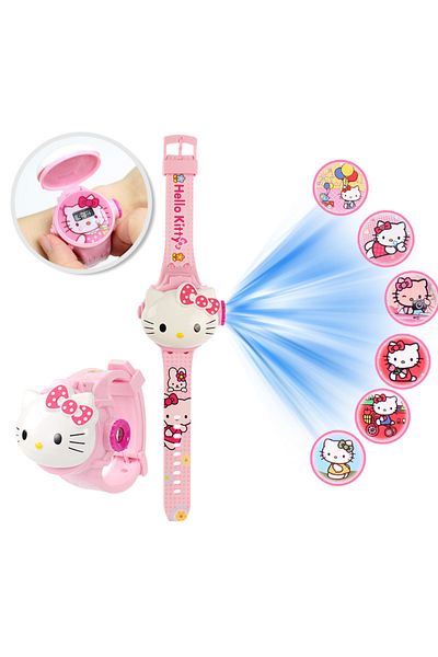 Miniso XTY-KT 3D Pattern Projection Hello Kitty Girls Watches Children New Cartoon Kuromi LED Watch Kids To