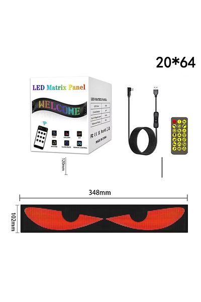Choice 20x64 LEDs 10x35cm RGB LED Car Sign Animation LED Matrix Pixel Panel DIY Programmable Bluetooth App