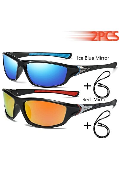 Choice نظارات شمسية مستقطبة رياضية خارجية للرجال والنساء باللون الأزرق الجليد...