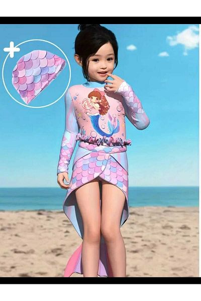 3b kids Sea Girl Fish Swimsuit Bikini Set Set of 3