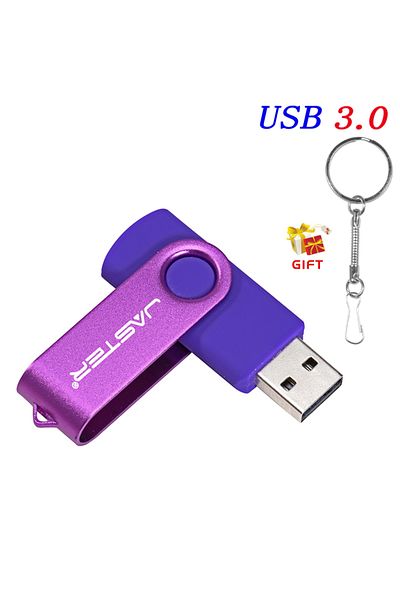 Choice محرك أقراص فلاش USB 3.0 ملون بنفسجي سعة 64 جيجابايت، محرك أقراص USB 3.0 دوار سعة 64 جيجابايت، ذاكرة فلاش USB 32 جيجابايت على شكل سلسلة مفاتيح باللون الأسود