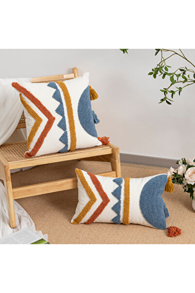 Choice 30*50cm Beige 1pc Geometric Pattern Circle Velvet Embroidered Pillow C...