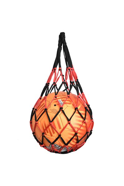 MOJOYCE Black Red Sports Ball Holder Youth Football Self Trainer Football Net Bag Sports Mesh Equipment for