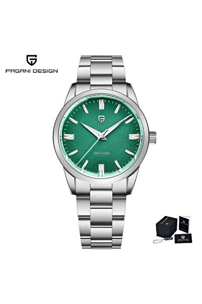 Choice ساعات كوارتز رجالية جديدة من باجاني ديزاين 2024 باللون الأخضر، مقاس 38 مم، مطلية بالفولاذ المقاوم للصدأ، ومزودة بطبقة AR من الياقوت VH31