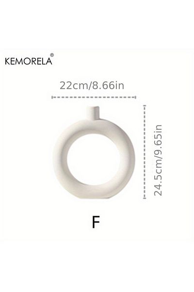 Choice as photo shows 5 Nordic Ceramic Vase Circular Hollow Donuts Flower Pot Home Living Room Decoration A