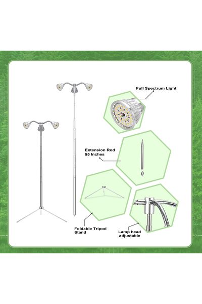 Choice 6-10W LED bulbs Silvery Natural White Grow Lights for Indoor Plants Full Spectrum with Detachable Tr