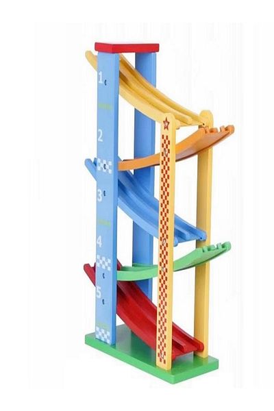 rexa Miniature Speeding Cars – Wooden Ramp Racer Set for Toddlers