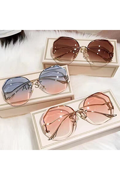 Choice نظارة شمسية نسائية عصرية باللون الأصفر، معدنية، UV400، تصميم أنيق عتيق...