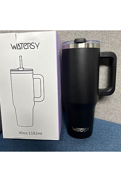 Choice6 891ml black 891/1182ml Insulated Mug With Handle And Straw Large Capacity 40oz Tumbler Stainless Ste