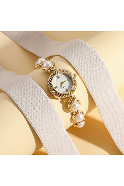 Choice ساعة ذهبية نسائية خفيفة الوزن فاخرة مدمجة هجينة بميناء صغير وشريط من ا...