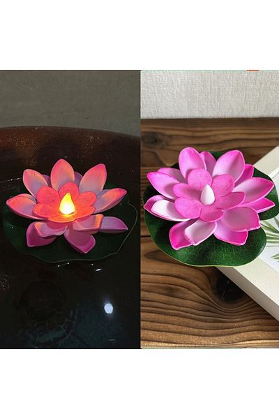 Choice Pink 1PC/6PCS LED Lotus Night Lamp Floating Water Sensor Flower Lamp Garden Tank Decor Festive Party