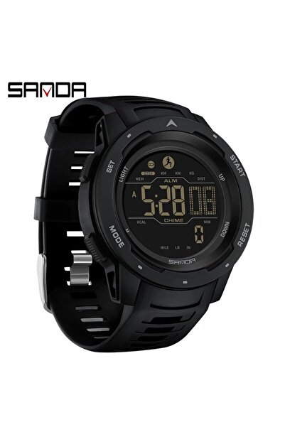 Choice ساعة يد رياضية للرجال من ماركة SANDA باللون الأسود، عداد خطوات، سعرات ...