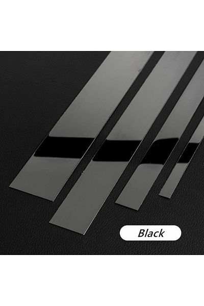 Choice 3x244cm black New 1 Roll Gold Wall Sticker Stainless Steel Flat Decorative Lines Titanium Mirror Wal