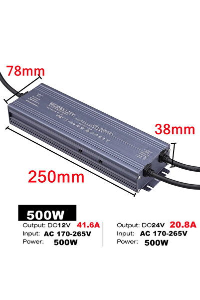 Choice DC 24V 500W Waterproof Power Supply IP67 IP68 Lighting Transformer AC2...