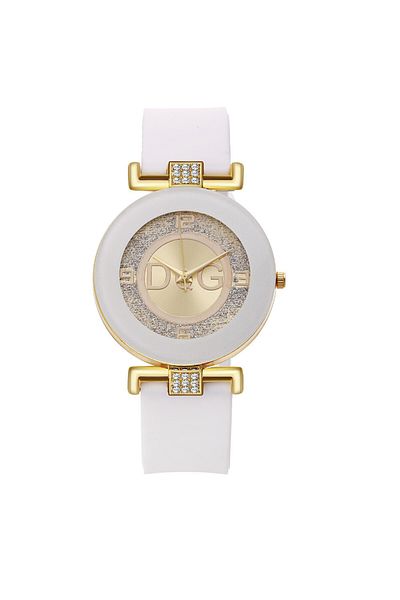 Choice white Fashion Ladies Simple Large Dial Quartz Watch Casual Sport Black White Silicone Women's Clock