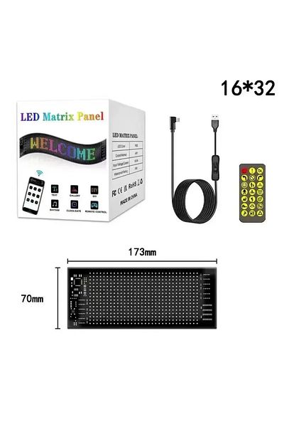 Choice 16x32 LEDs 7x17CM LED AD Display Screen Message Scrolling Sign Board Ultra-thin Soft Flexible Advert