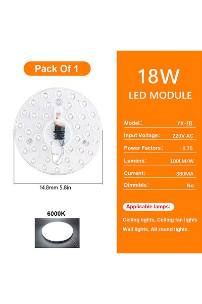 Choice 18W A Ceiling Light Replacement Led Module 220V Led Panel Dimmable 72W Round Led Light Board Energy