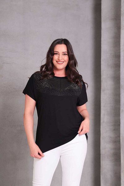 Esina Women's Viscose Blouse with Stone Detail