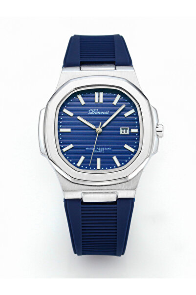 Choice ساعة رياضية ترفيهية بتصميم محايد باللون الأزرق الفضي، ساعة كوارتز مقاو...