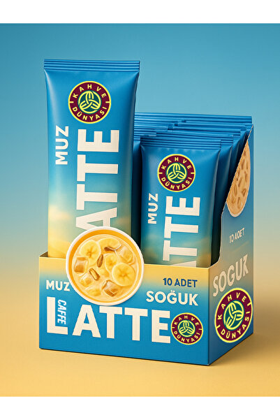Kahve Dünyası Özel Seri Soğuk Muz Aromalı Caffe Latte 10'lu | Aromalı Hazır Kahve