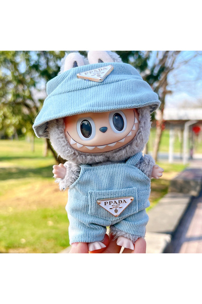 Choice مجموعة ملابس دمية لابوبو، قطعتان باللون الأزرق، قبعة، ملابس، أحذية، إك...