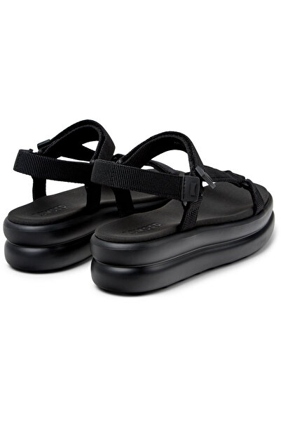CAMPER Women's Black Hook And Loop Sandals with Comfortable High Sole for Daily Use PelotasFlotaUp