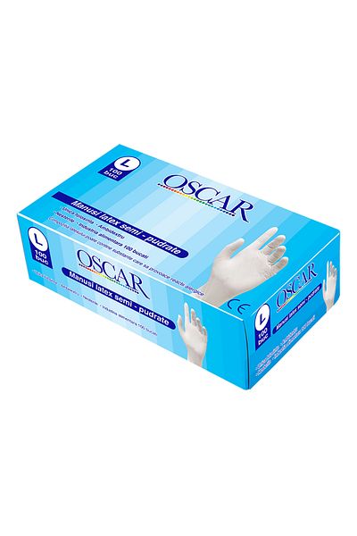 Oscar Mănuși Latex Ușor Pudrate – Mărimea L – Siguranță, Igienă și Confort Fără Compromis!