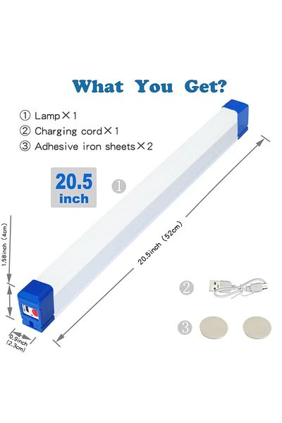 Choice White52cm-flashlight 32/52CM LED Rechargeable Tube Camping Light Magnetic Suspension Portable Light