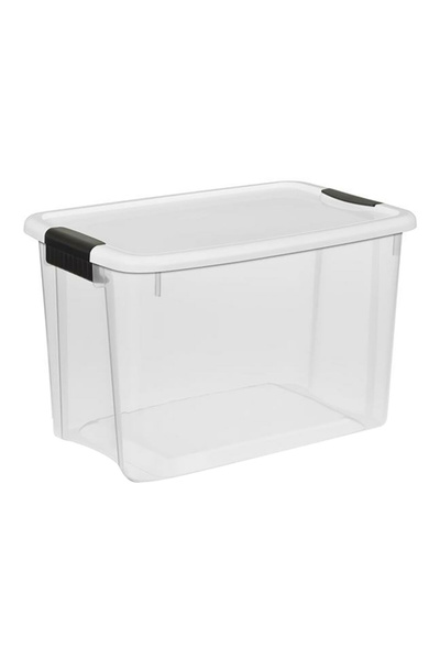 Sterilite Stackable Ultra Latch Rectangular Space Saving Storage Box 28 Liter