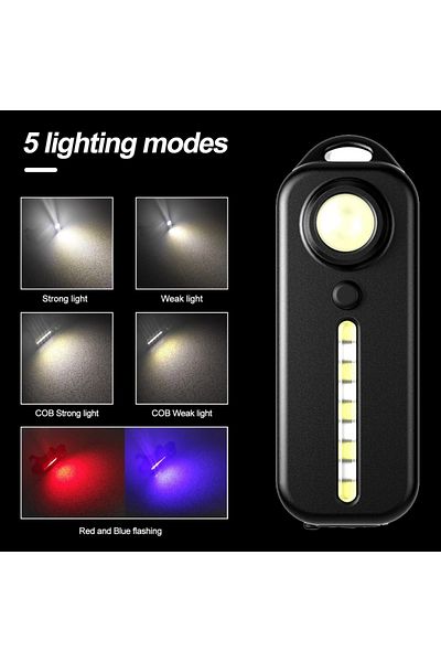 Choice 677 LED Red Blue Shoulder Police Light with Clip USB Charging Flashing Warn Safety