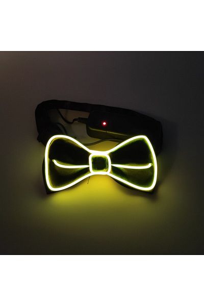 Choice yellow Men Glowing Bow Tie EL Wire Neon LED Luminous Party Haloween Christmas Luminous Light Up Deco