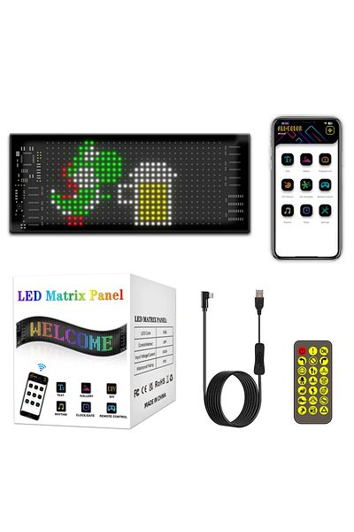 Choice 1pcs 16x32 LEDs 7x17CM Dynamic Devil's Eye Truck Windshield Scrolling Advertising LED Car Sign RGB