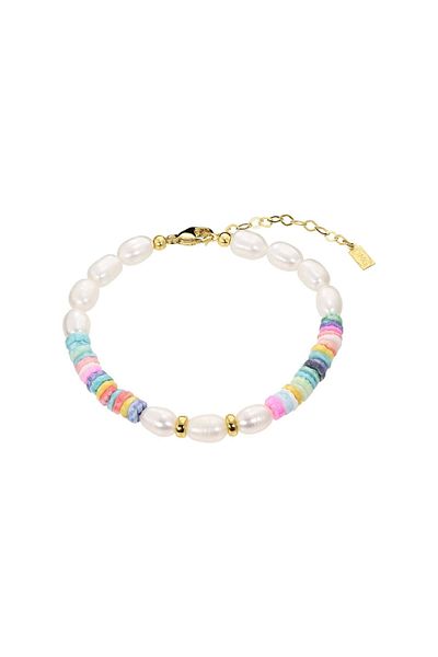 ohmygod jewelry Bratara de Picior Placata cu Aur, Perle de Cultura si Pietre Semipretioase Multicolore, 20 cm – Si