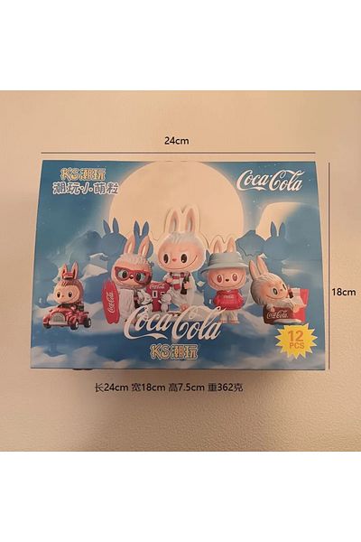 Choice 12pcs a box 12pcs A Box Cartoon Kawaii Flocking Labubu Cute Doll Blind Box Desktop Ornaments Tide Pl
