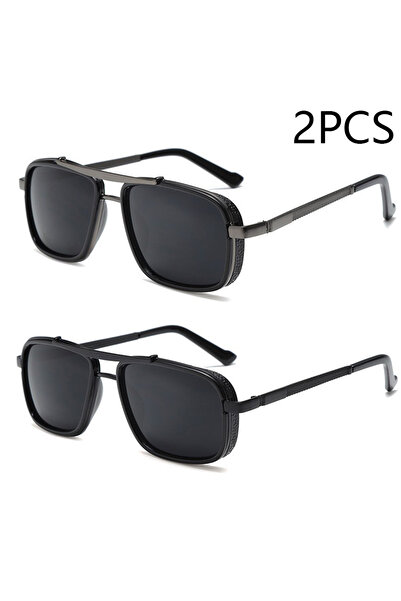 Choice نظارة شمسية جديدة للرجال بتصميم مربع وإطار مزدوج من Gery Black، مقاومة...