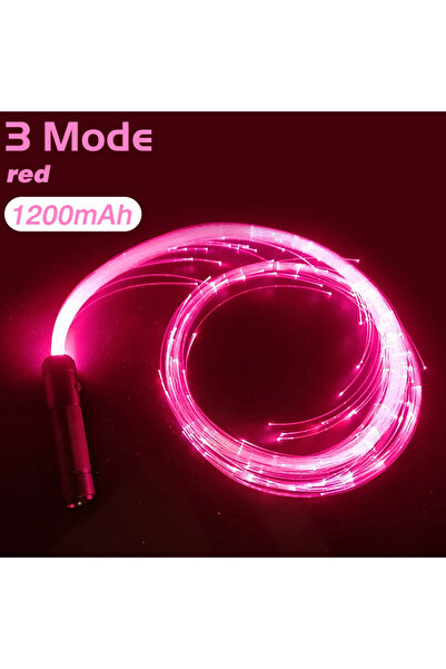 Choice Red 2025 LED Fiber Optic Whip USB Rechargeable Optical Hand Rope Pixel...