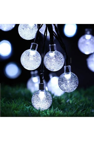 Choice Solar 5M20Led cold white Solar Bubble Balls Lamp String Lights Outdoor Water Drops Outdoor Waterproo