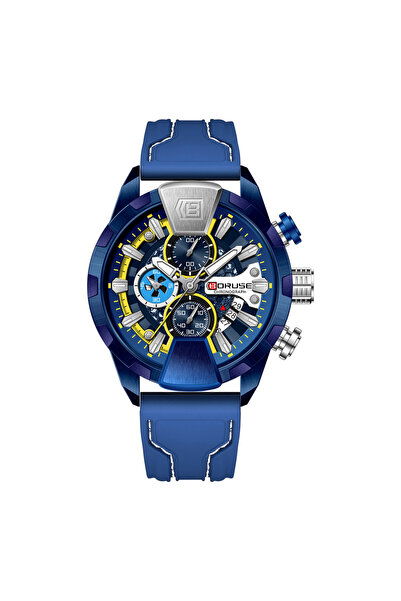 Choice ساعة بوروس الزرقاء للرجال، ساعة كرونوغراف مقاومة للماء باللون الأحمر، ...