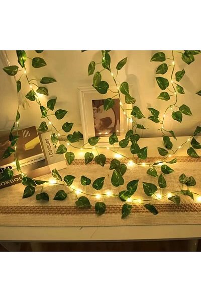Choice 2M20LED Warm White 1pc 2M20 LED Green Leaf Lamp String Yard Light Battery Operated Perfect For New Y