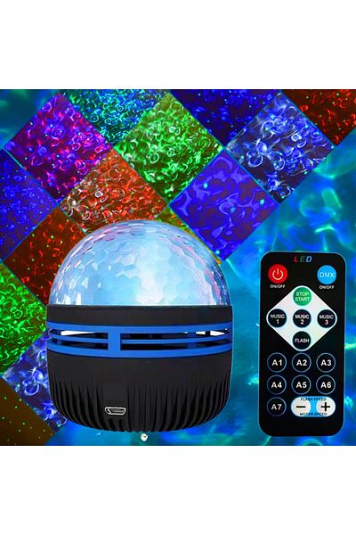 Choice Water pattern Starry Projector Light 7 Colors Remote Control Polar Projection Night Light For Bedroo
