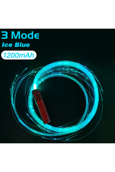 Choice Ice Blue 2025 LED Fiber Optic Whip USB Rechargeable Optical Hand Rope ...