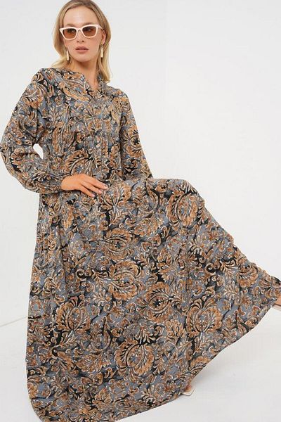 Aymood 2423 Rochie Hijab Autentică cu Motiv - A.Grey
