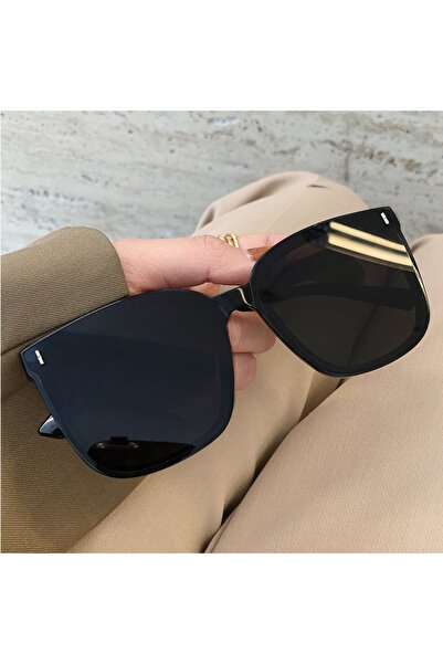 Choice نظارات شمسية مربعة سوداء بتصميم كوري أنيق للنساء والرجال، نظارات شاطئ ريترو